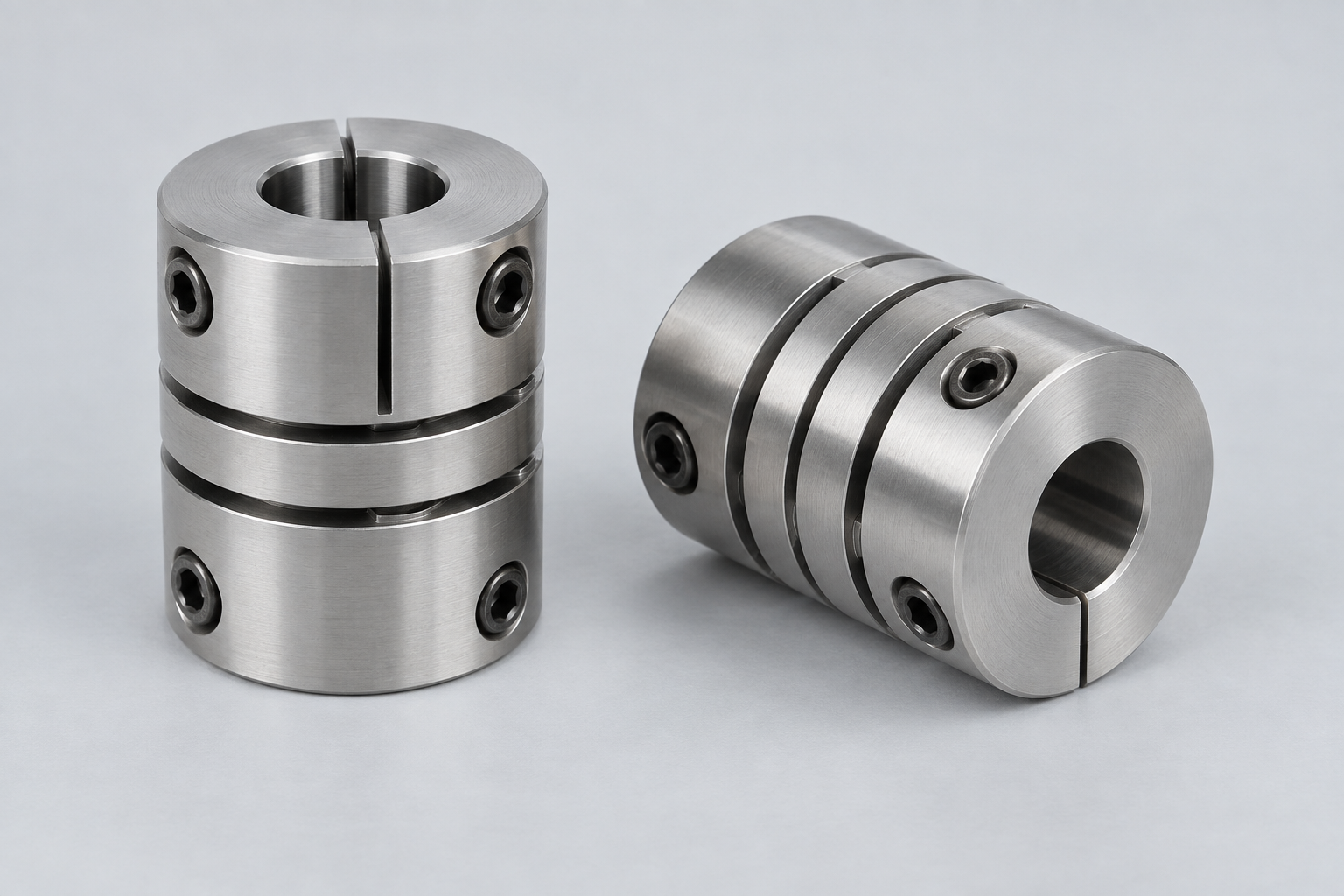Machined coupling on white